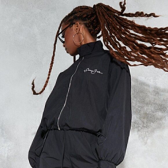 NWT Sean John x Missguided Black Cropped Windbreaker LE 6 / medium - Picture 5 of 11